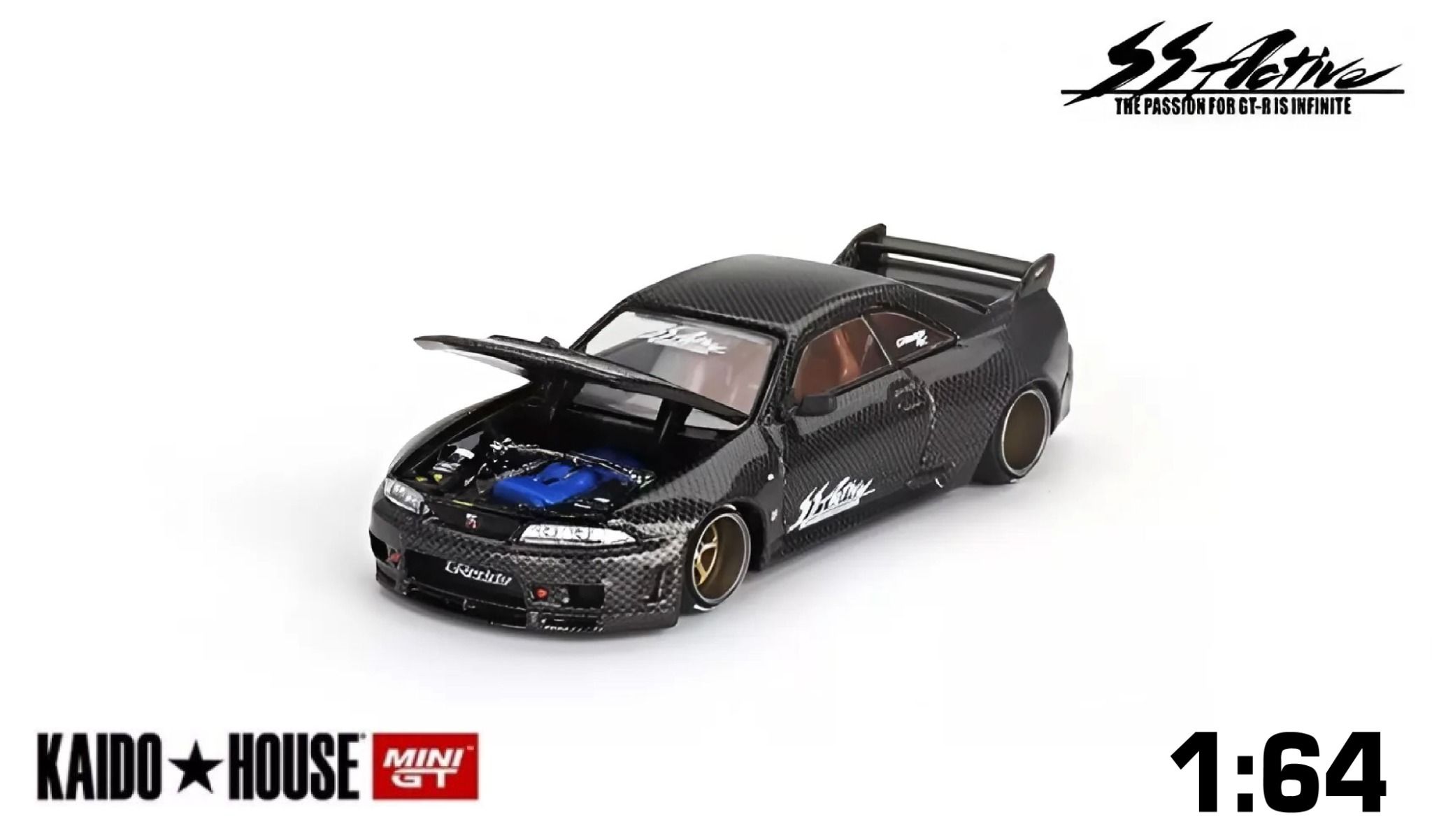 Mô hình xe Nissan GT-R (R33) Active Carbon R tỉ lệ 1:64 Kaido House x MiniGT KHMG116