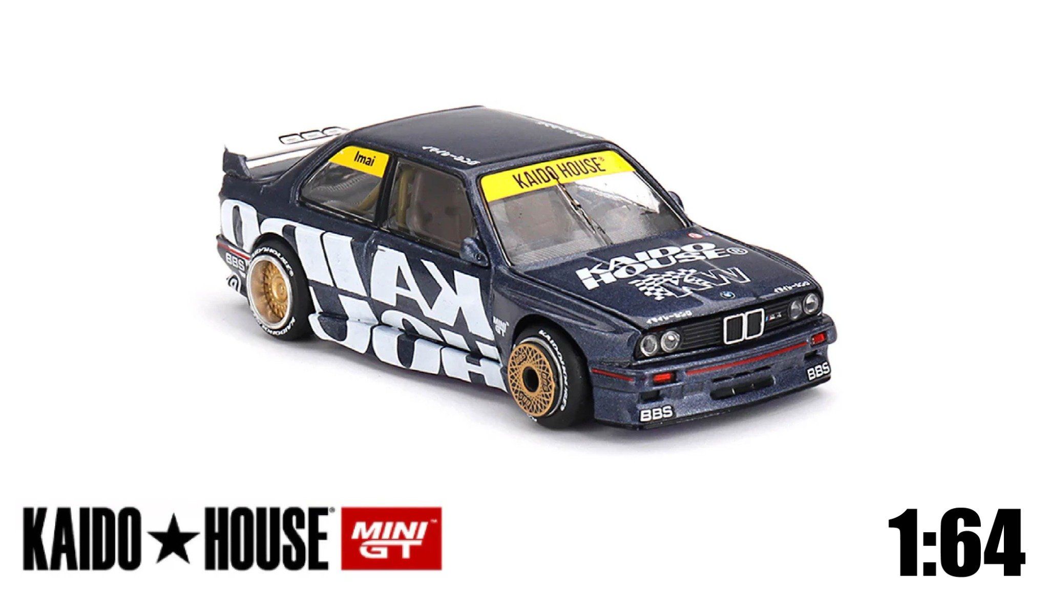 Mô hình xe BMW M3 E30 Kaido Works V1 grey tỉ lệ 1:64 Kaido House KHMG154