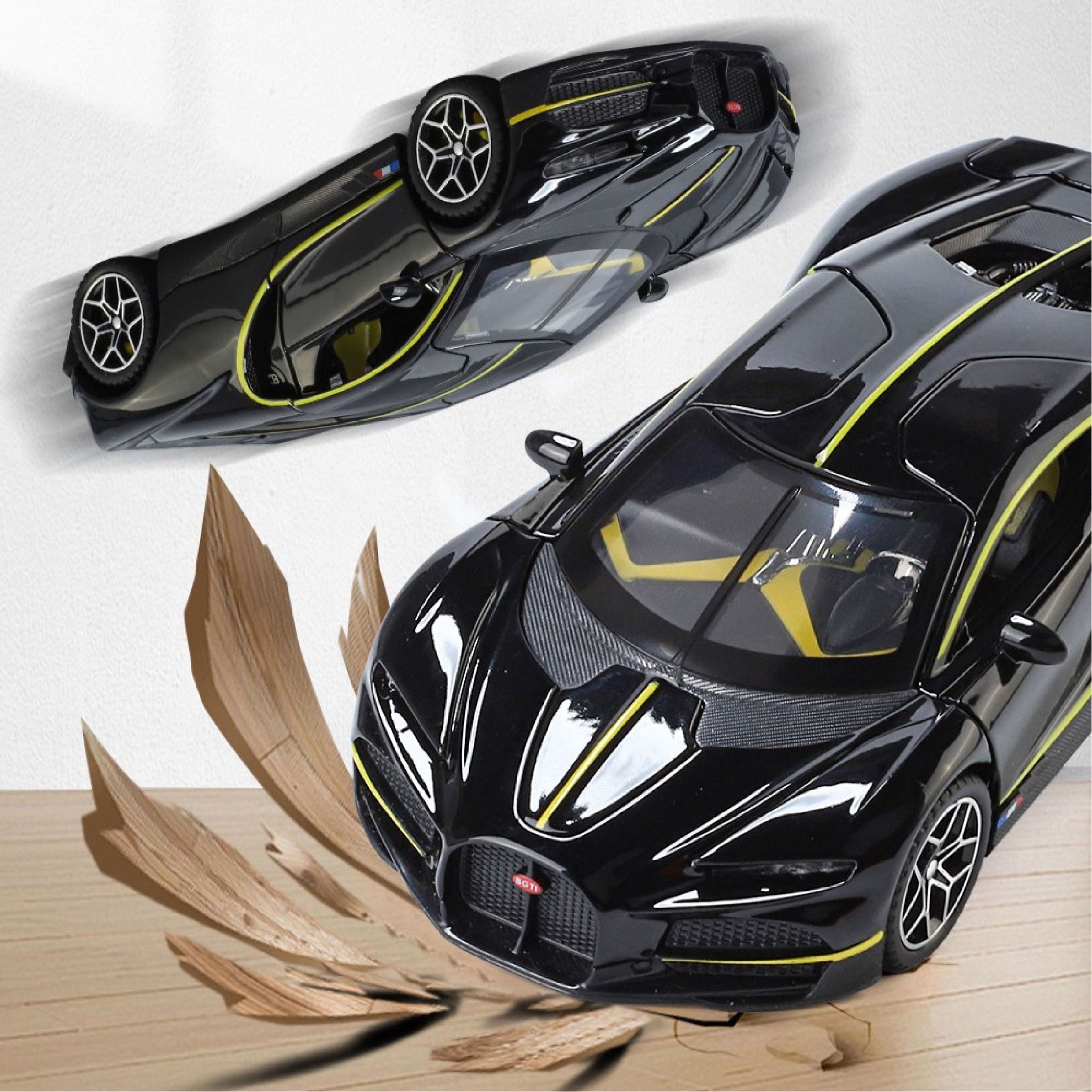 Mô hình xe Bugatti Tourbillon full open - đèn nhạc tỉ lệ 1:32 Alloy Model OT32050