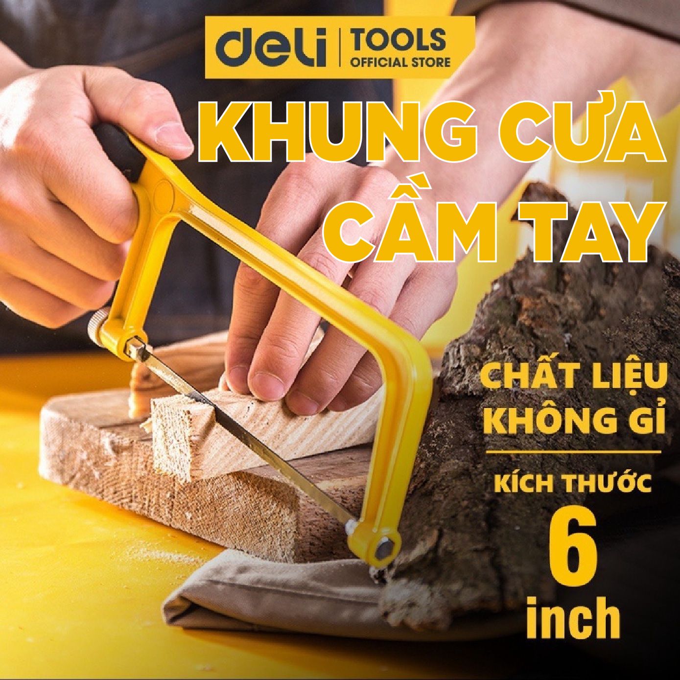 Phụ kiện khung cưa cầm tay mini 6 inch chống trơn trượt Deli PK447