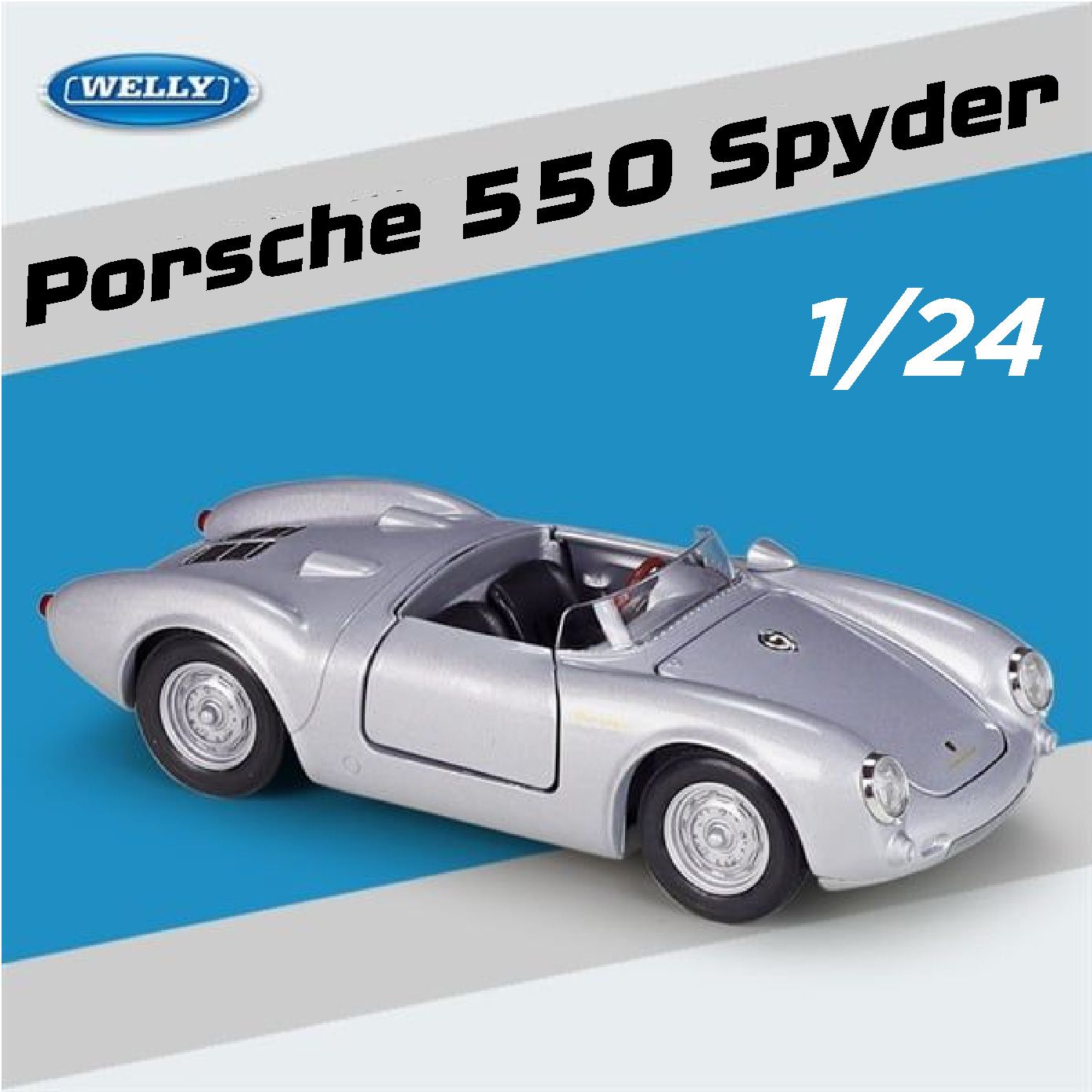 Mô hình xe Porsche 550 Spyder mui trần Welly tỉ lệ 1:24 OT24042