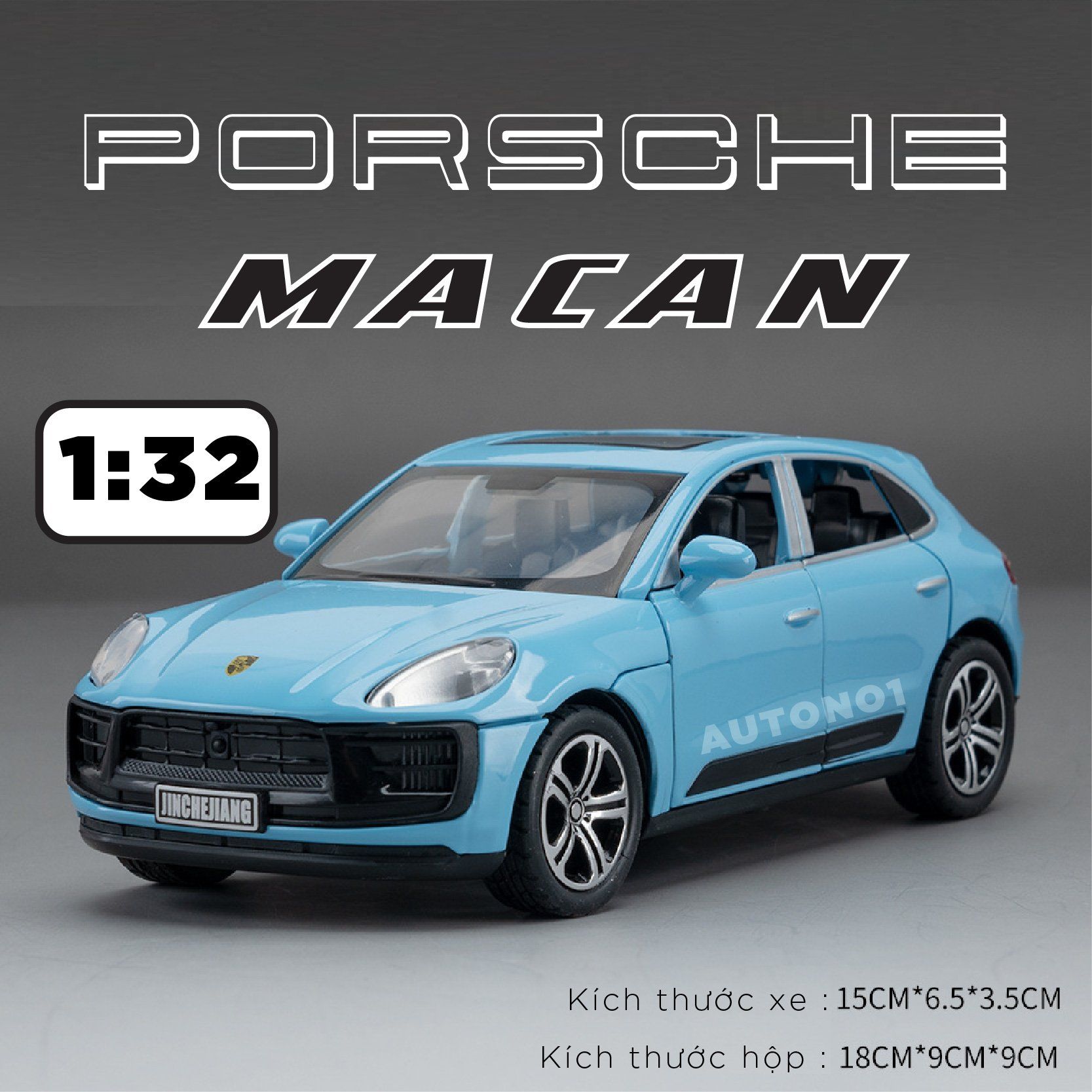 Mô hình Porsche Macan full open - có đèn - âm thanh tỉ lệ 1:32 Alloy Model OT575