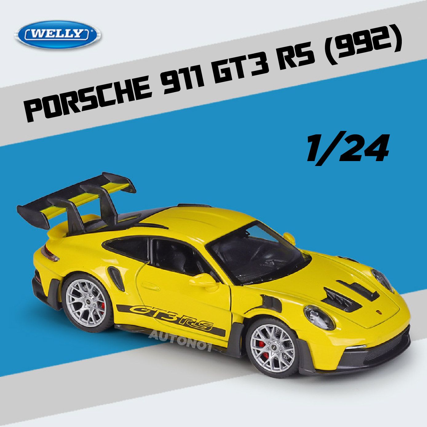 Mô hình xe Porsche 911 (992) GT3 RS tỉ lệ 1:24 Welly OT456