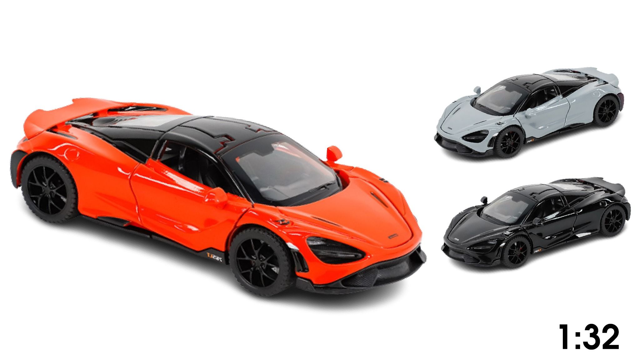 Mô hình xe ô tô Mclaren 765lt kèm hộp mica tỉ lệ 1:32 Alloy model OT051