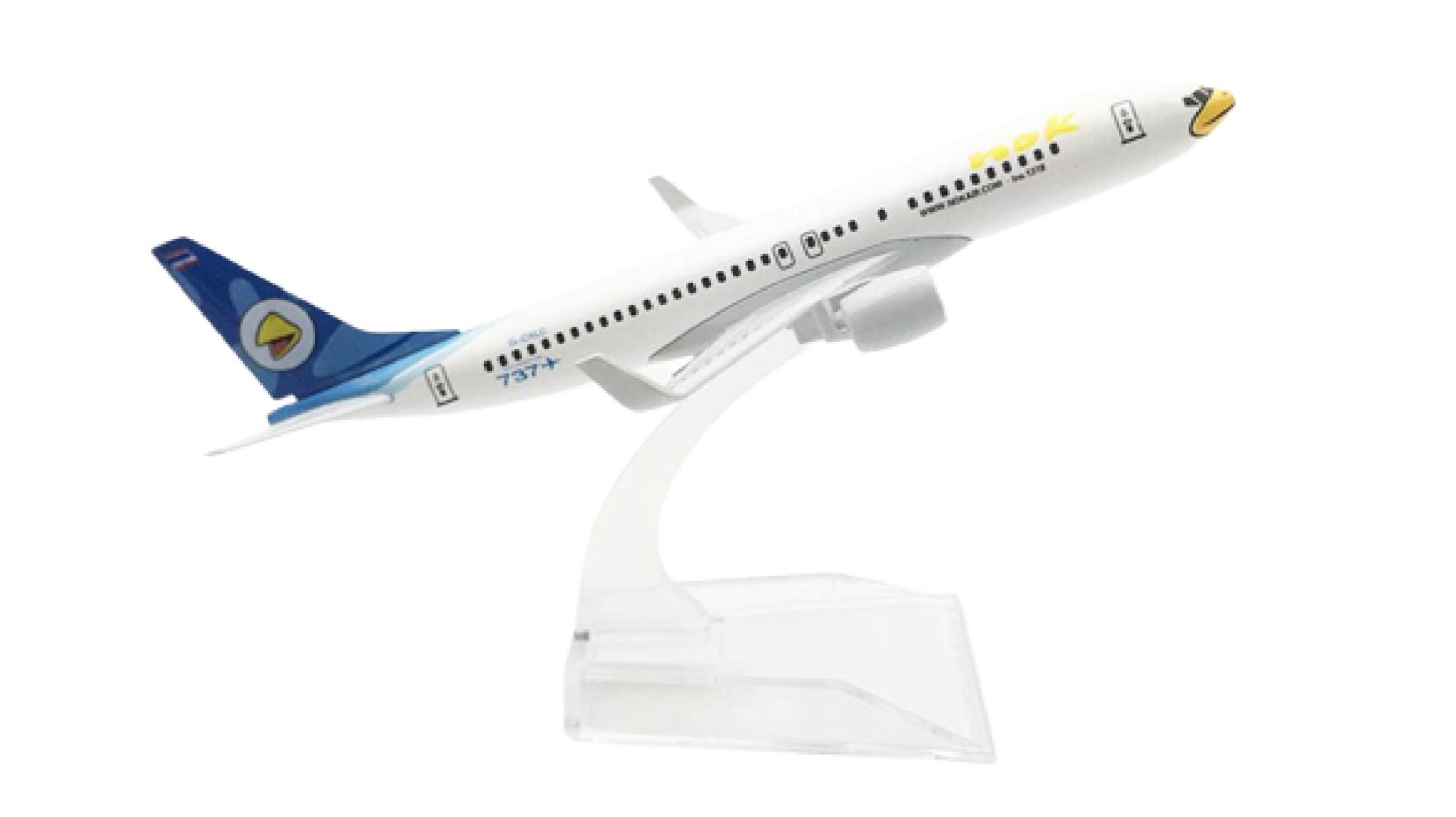 Mô hình máy bay Thailand Nok Boeing B737 HS-DJJ White 16cm MB16056