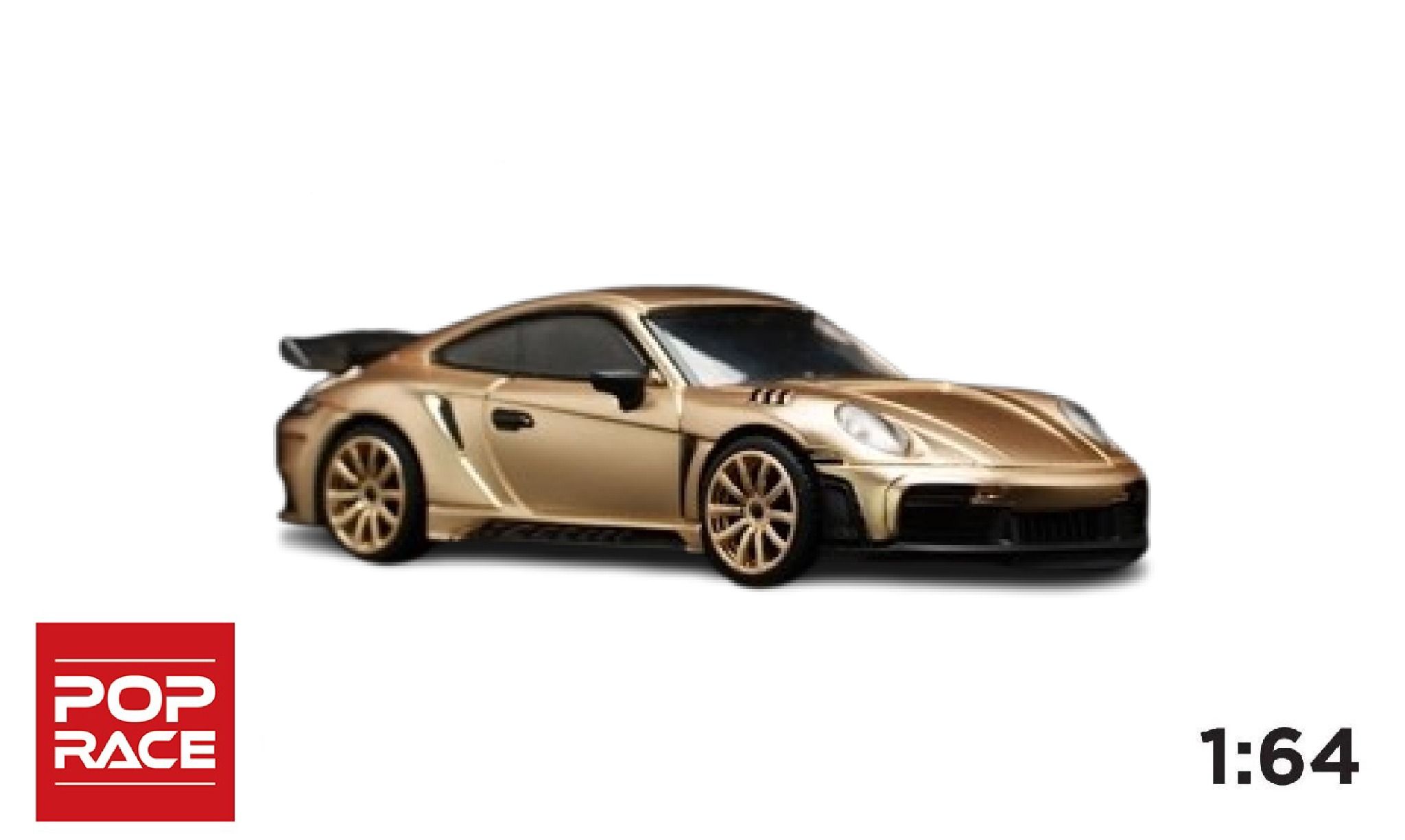 Mô hình xe Porsche 992 STINGER GTR GOLD 2024 tỉ lệ 1:64 Poprace PR640042