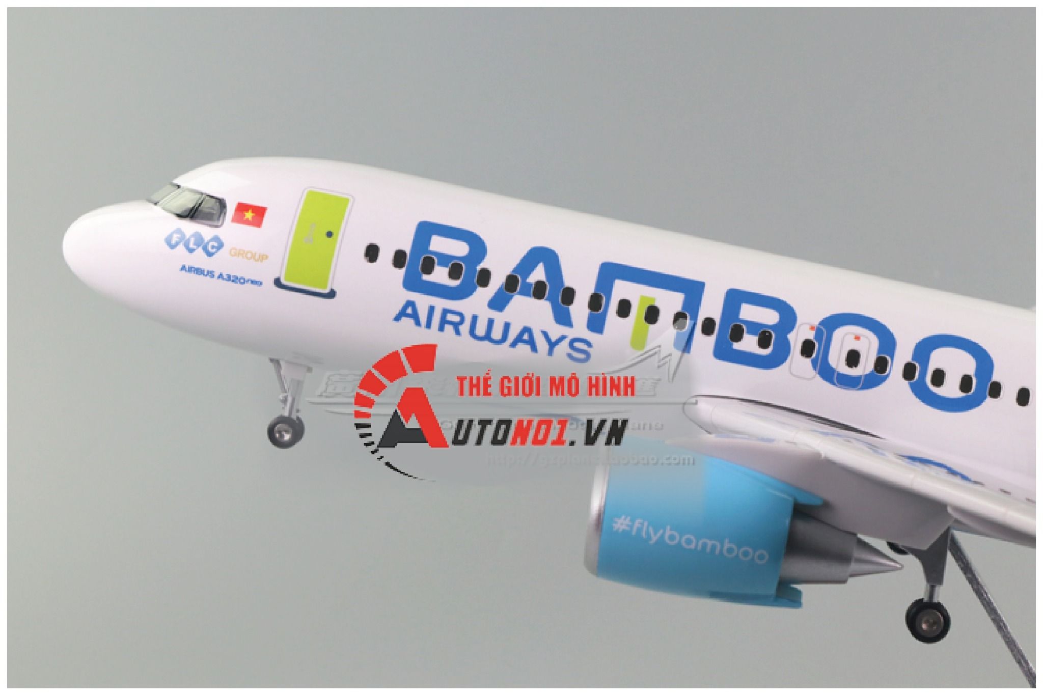  Mô hình máy bay Bamboo Airlines Air Airbus A320 47cm 1:130 có đèn led tự động theo tiếng vỗ tay hoặc chạm MB47004 