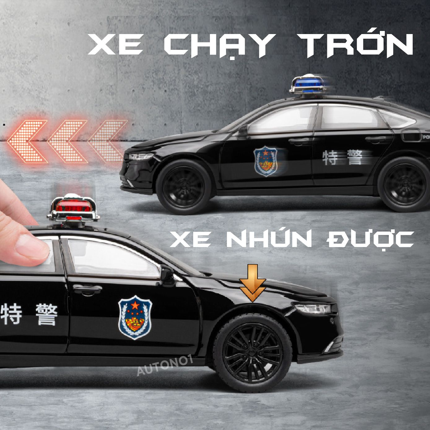 Mô hình xe Honda Accord 2024 Police full open - có đèn - âm thanh tỉ lệ 1:32 Alloy Model OT553
