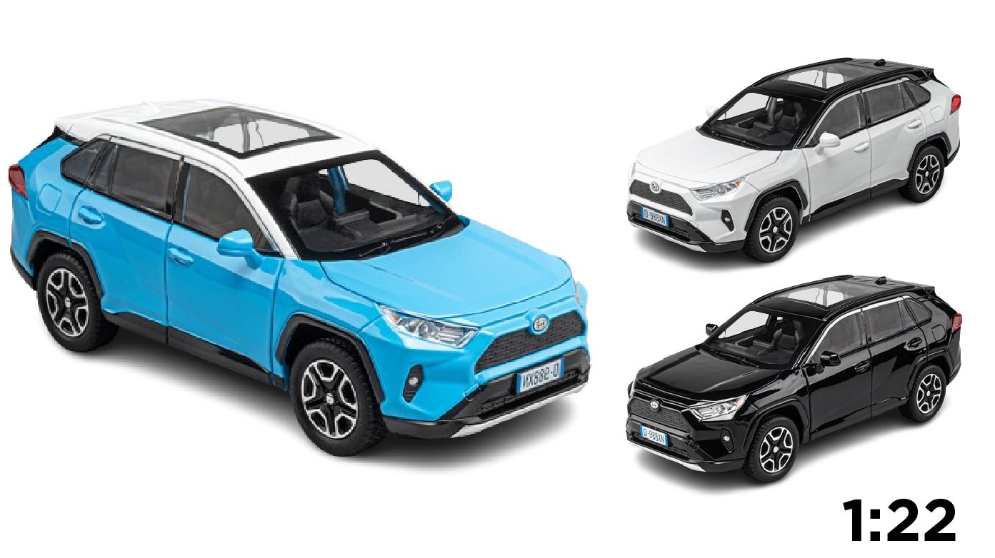 Mô hình xe ô tô Toyota RAV4 full open - full kính - có âm thanh - đèn tỉ lệ 1:22 Jiaye Model OT503