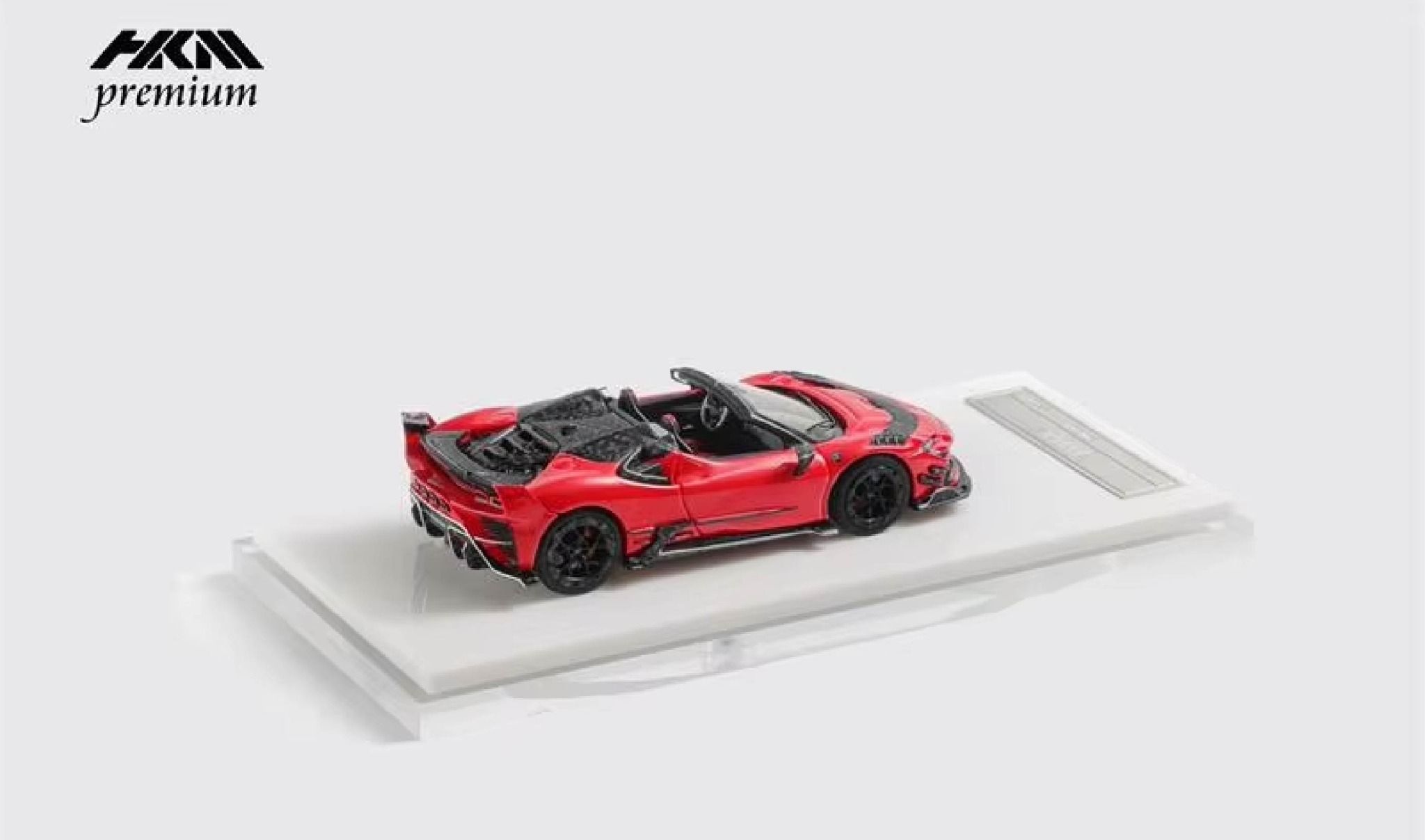 Mô hình xe Ferrari Mansory F9XX Stradale Convertible Red tỉ lệ 1:64 có đế và hộp mica HKM Premium HKM-F9XX-4
