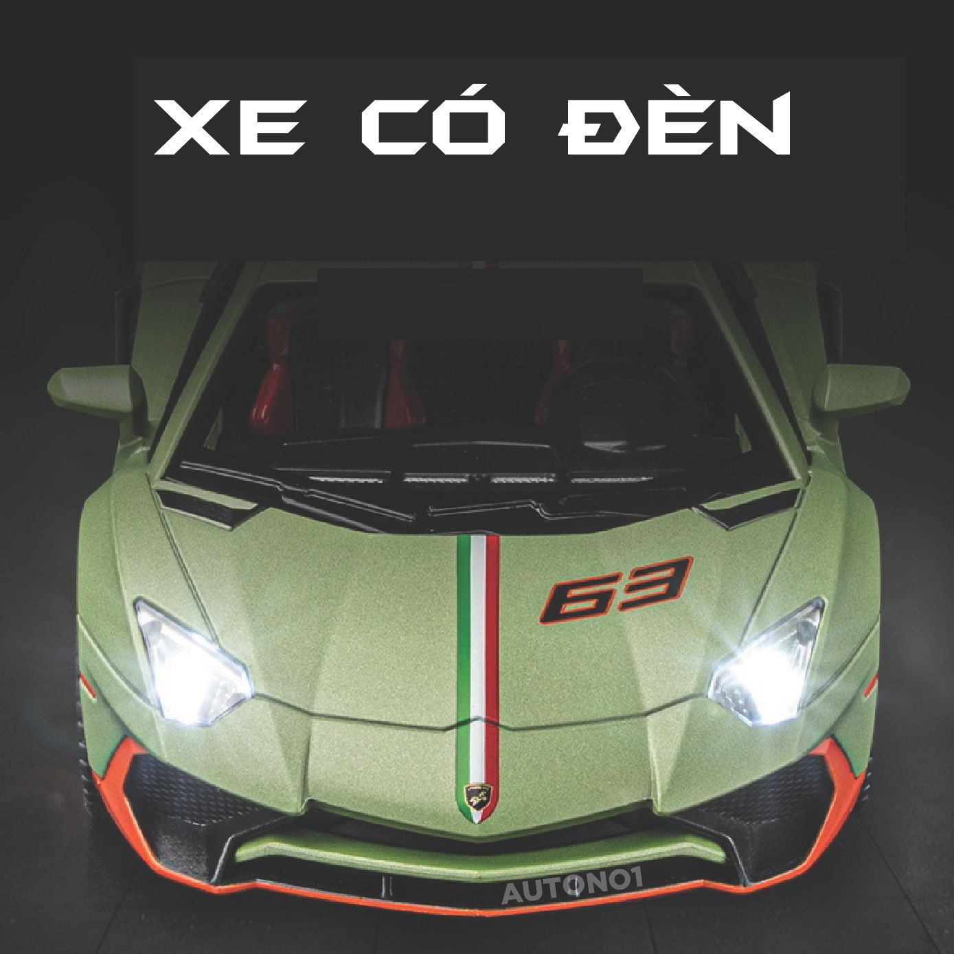 Mô hình xe Lamborghini LP780 Svj tỉ lệ 1:22 Alloy Model OT424