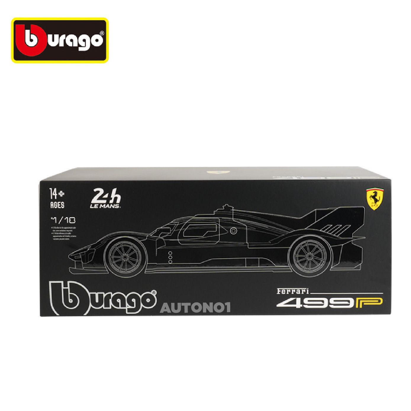 Mô hình xe Ferrari 499P 3.0L turbo V6 team Ferrari Corse #51 có hộp mica tỉ lệ 1:18 Bburago OT554