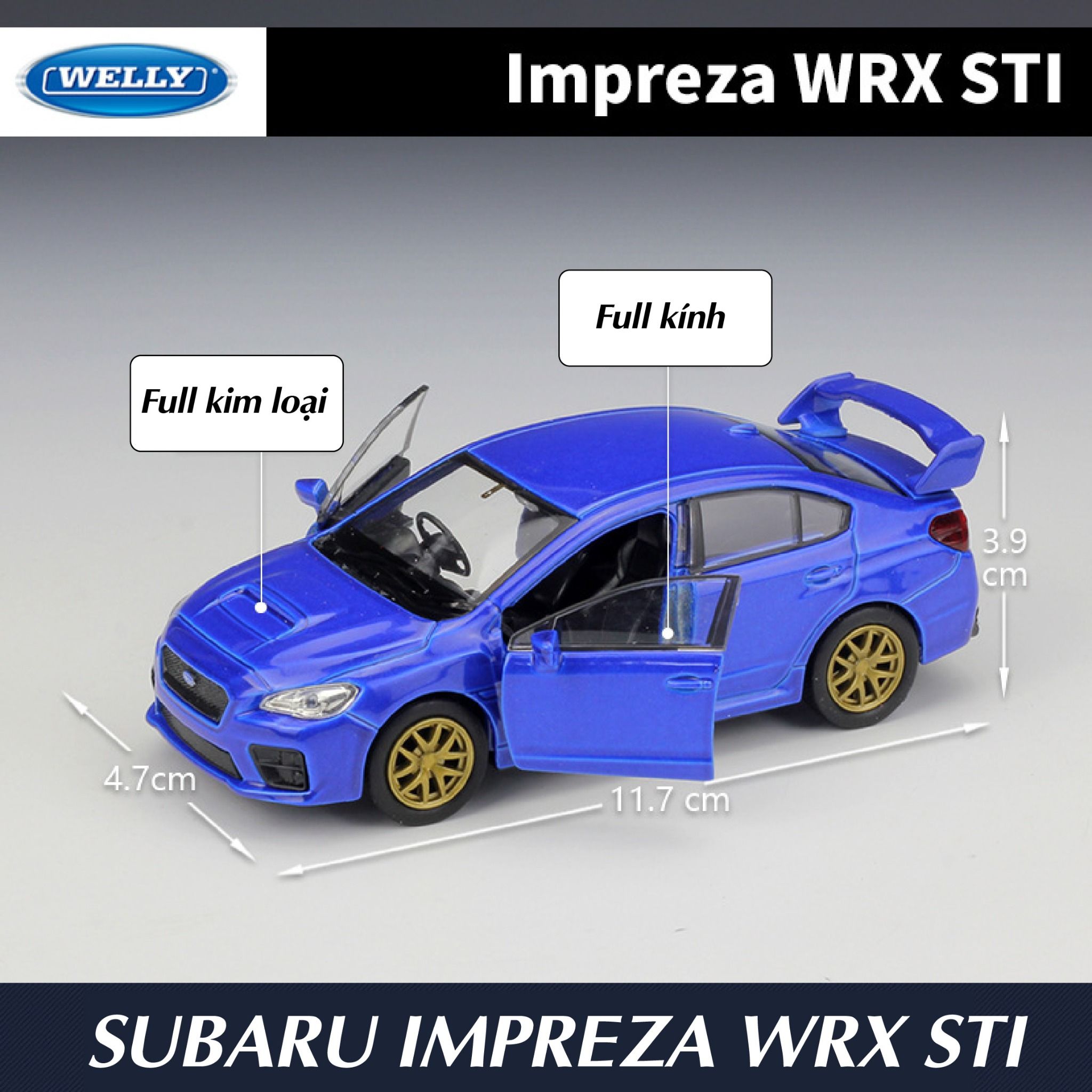 Mô hình xe Subaru Impreza WRX STI 1:36 Welly OT469