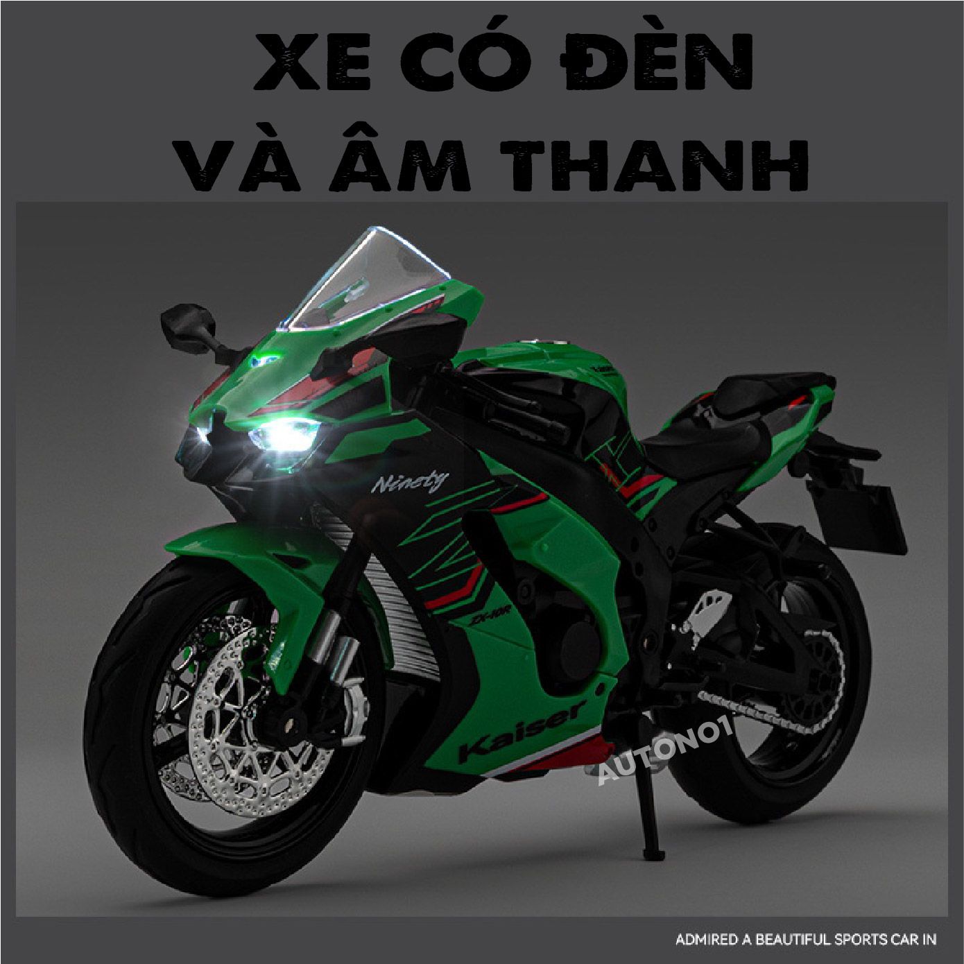 Mô hình xe Kawasaki Ninja ZX-10R tỉ lệ 1:12 Jiaye Model MT086