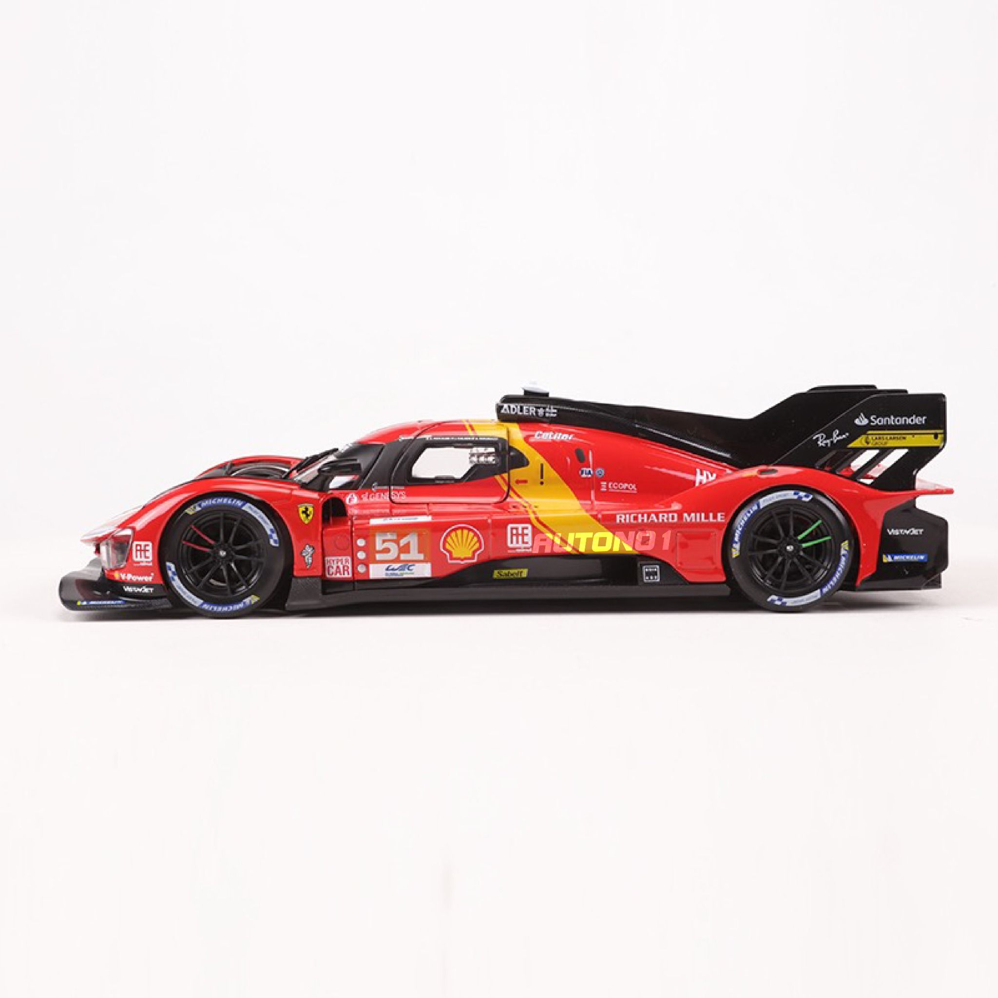 Mô hình xe Ferrari 499P 3.0L turbo V6 #51 team Ferrari Corse 24h Le Mans 2023 tỉ lệ 1:24 Bburago 18-26309 OT467