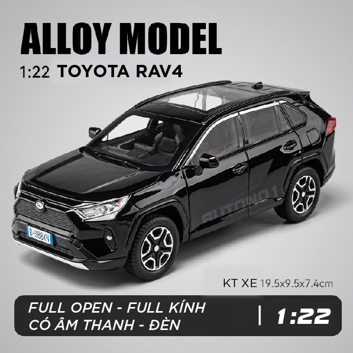 Mô hình xe ô tô Toyota RAV4 full open - full kính - có âm thanh - đèn tỉ lệ 1:22 Jiaye Model OT503