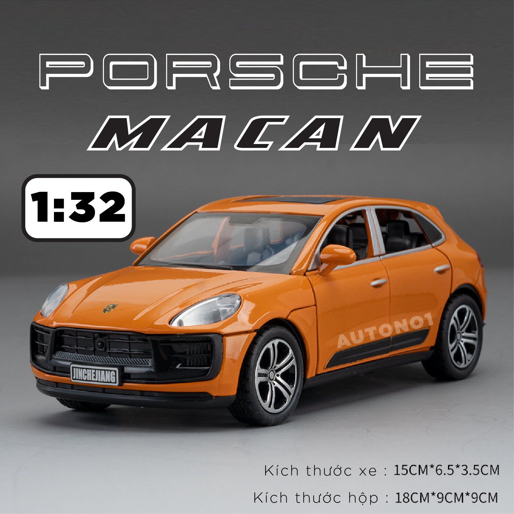 Mô hình Porsche Macan full open - có đèn - âm thanh tỉ lệ 1:32 Alloy Model OT575