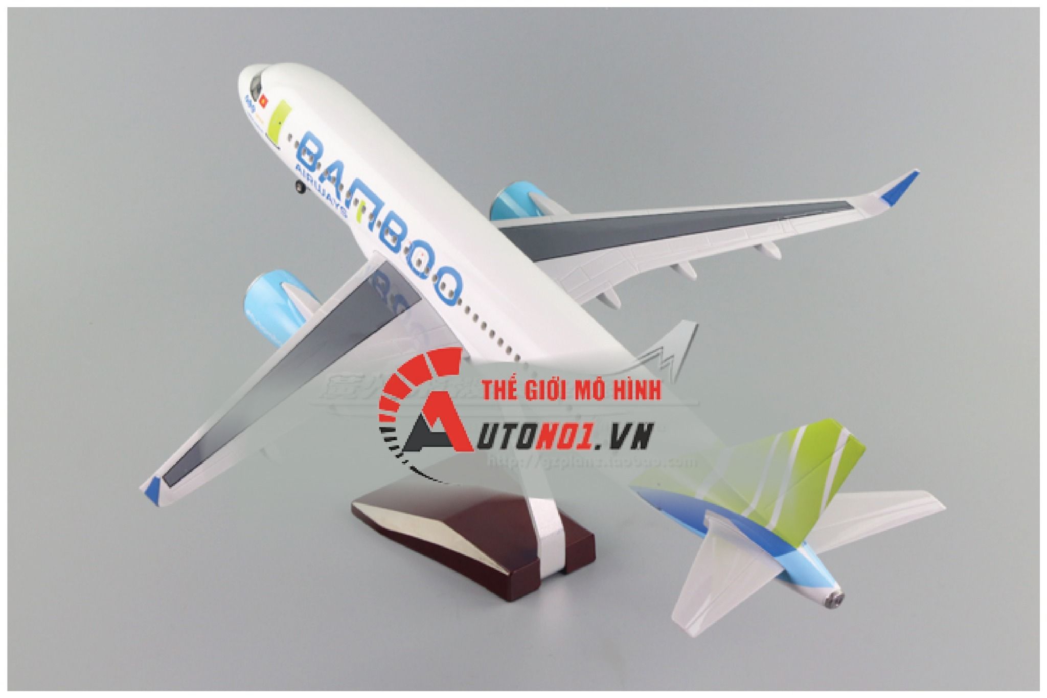  Mô hình máy bay Bamboo Airlines Air Airbus A320 47cm 1:130 có đèn led tự động theo tiếng vỗ tay hoặc chạm MB47004 