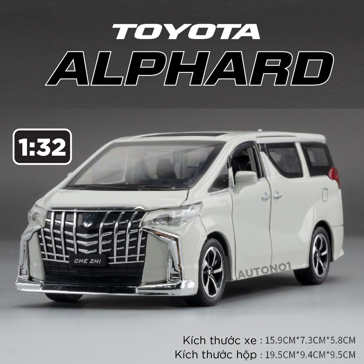 Mô hình xe Toyota Alphard 2022 full open tỉ lệ 1:32 Chezhi OT464