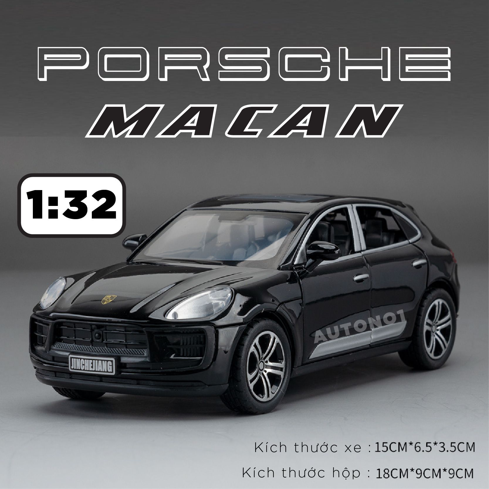 Mô hình Porsche Macan full open - có đèn - âm thanh tỉ lệ 1:32 Alloy Model OT575