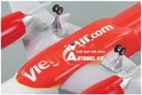  Mô hình máy bay Vietjet Air Airbus A320 47cm 1:130 có đèn led tự động theo tiếng vỗ tay hoặc chạm MB47003 