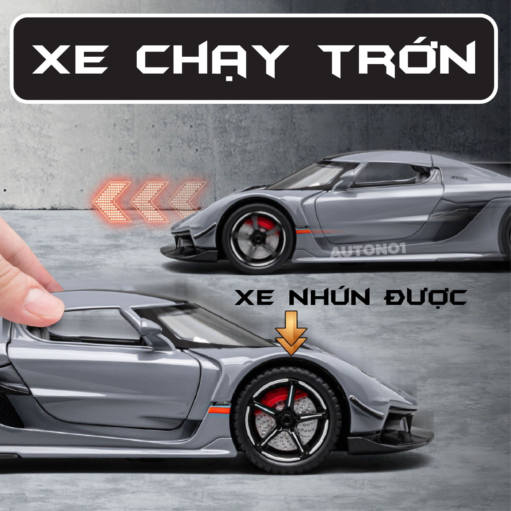 Mô hình xe Koenigsegg Jesko full open-có đèn-âm thanh tỉ lệ 1:22 Jiaye Model OT569