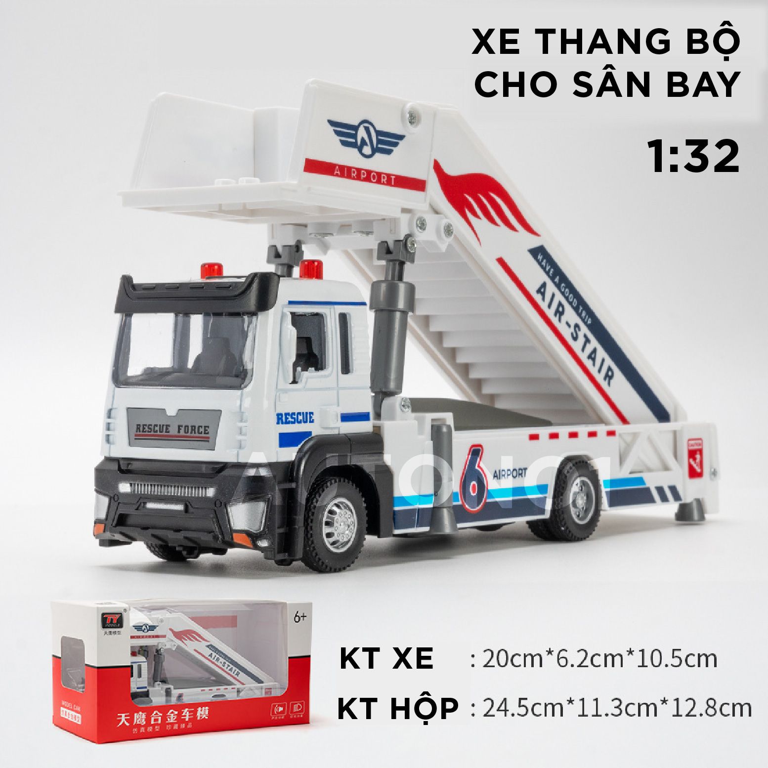 Mô hình xe thang trượt sân bay có âm thanh - đèn tỉ lệ 1:32 Ty model OT488