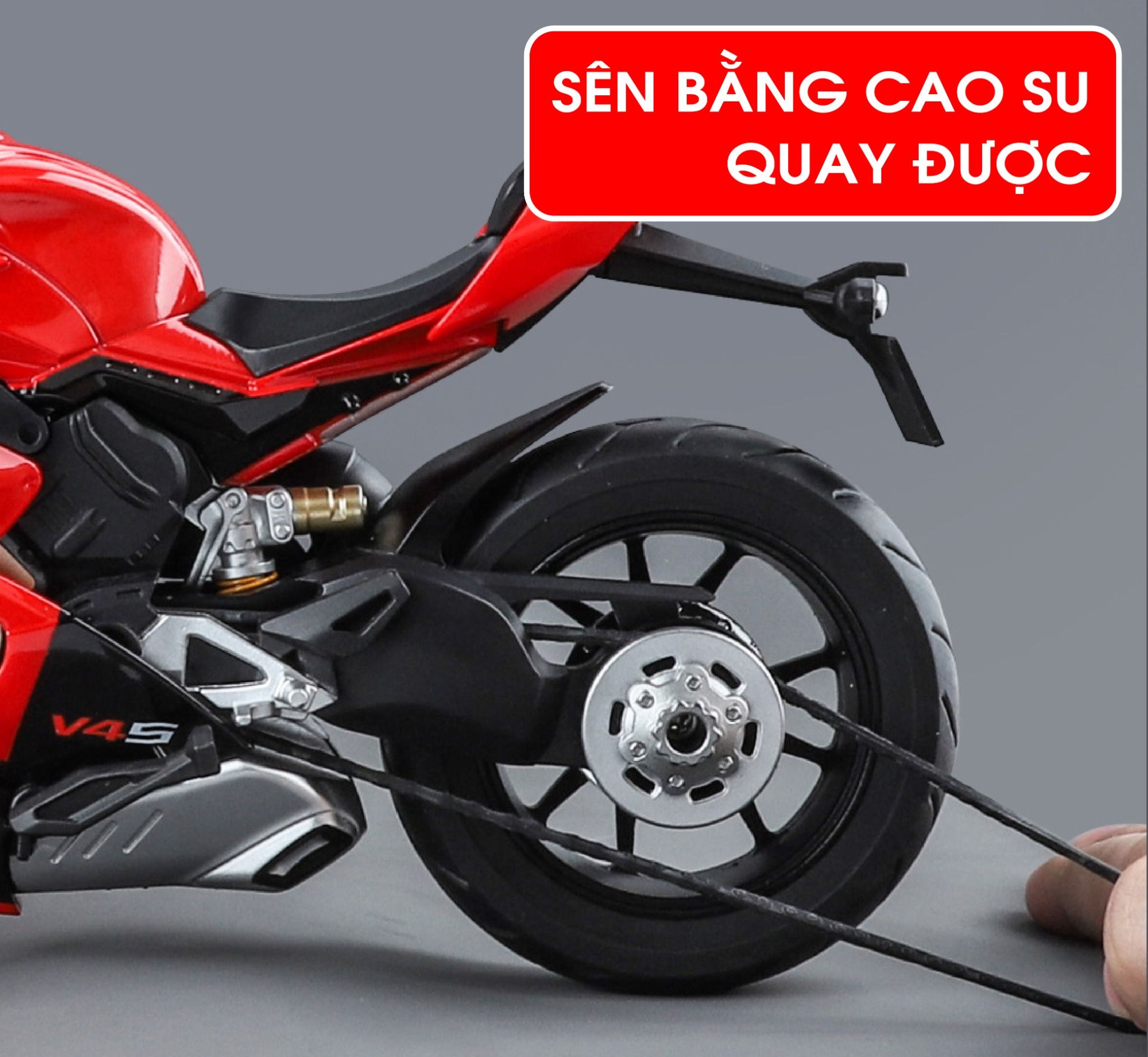 Mô hình mô tô Ducati V4S có âm thanh - đèn - ben nâng tỉ lệ 1:9 Alloy Model MT087
