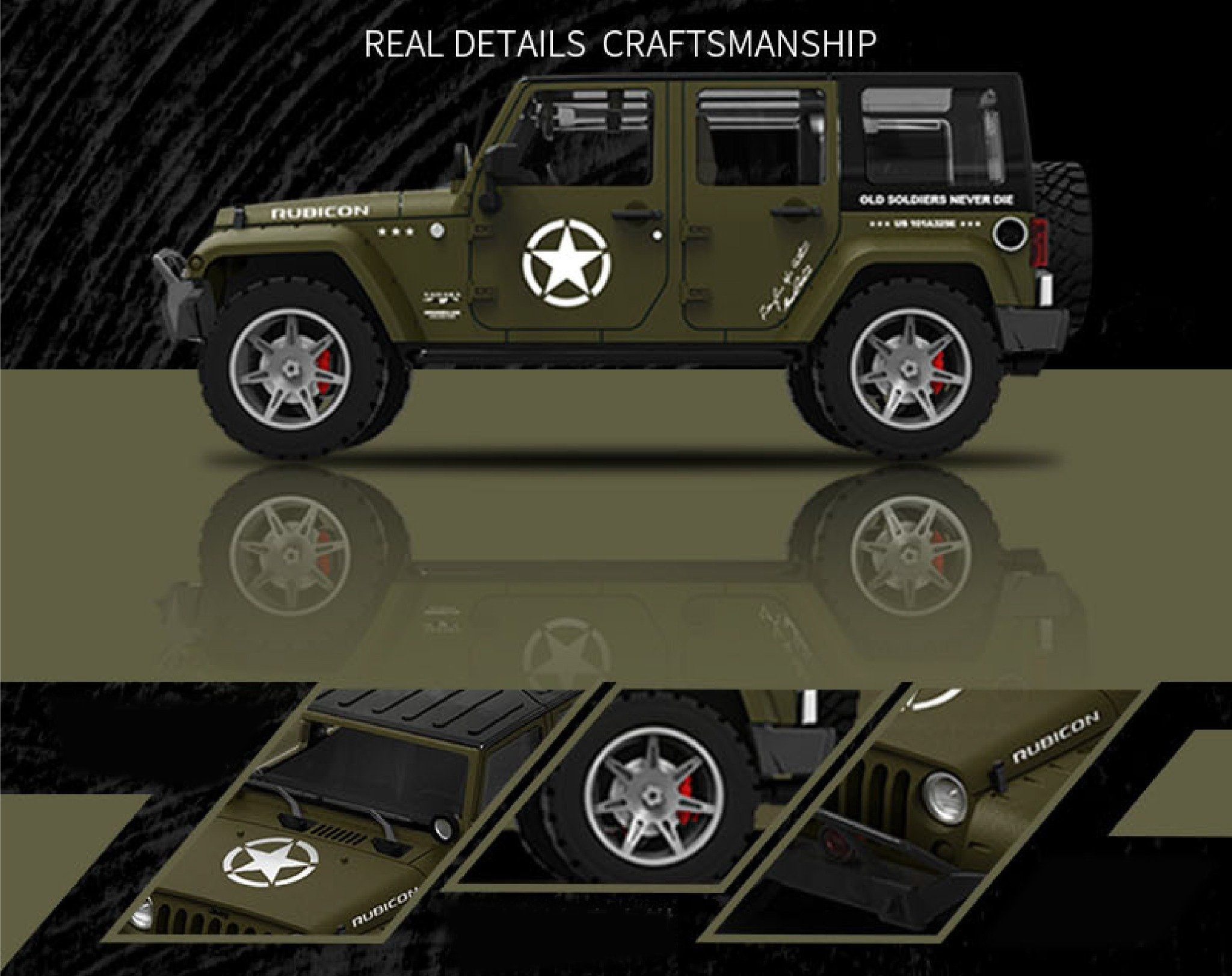 Mô hình xe Jeep Wrangler version armor tỉ lệ 1:64 Time Micro