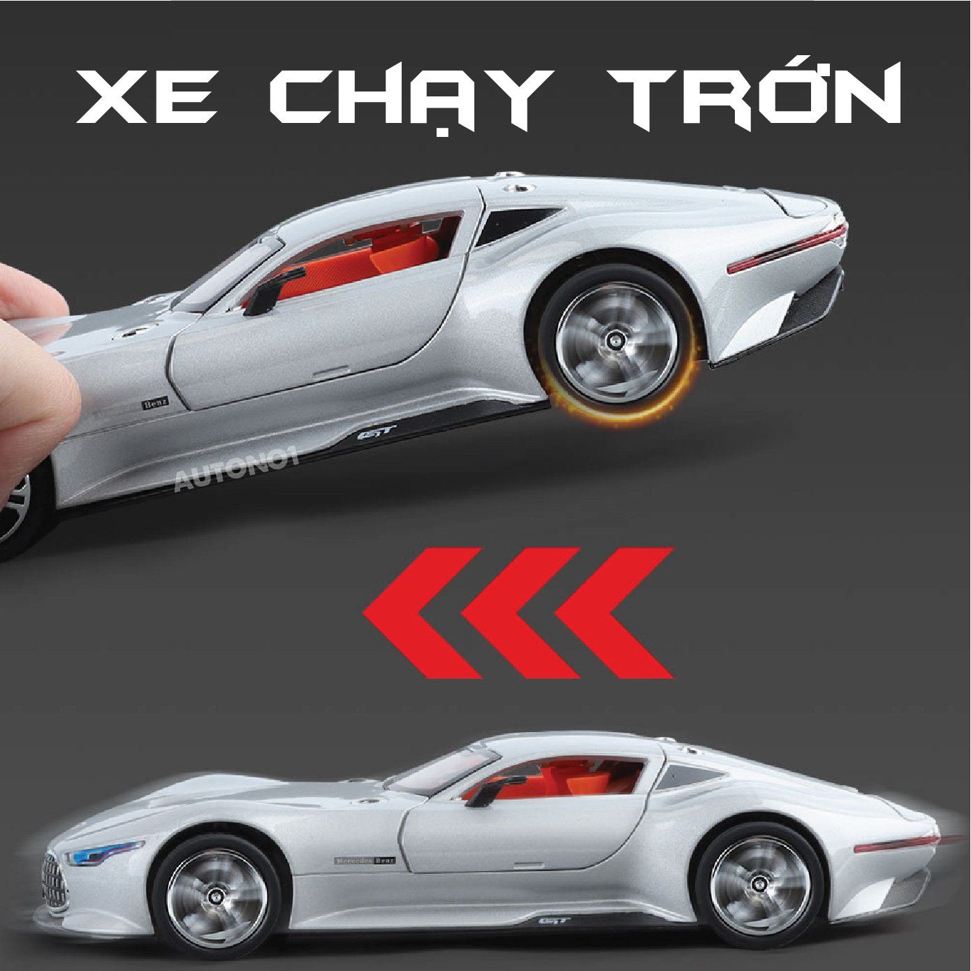 Mô hình xe Mercedes-Benz AMG Vision GT full open - có đèn - âm thanh tỉ lệ 1:24 Alloy Model OT534