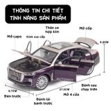  Mô hình xe Hongqi\Hồng Kỳ H9 full open có đèn có âm thanh tỉ lệ 1:24 Chezhi OT436 