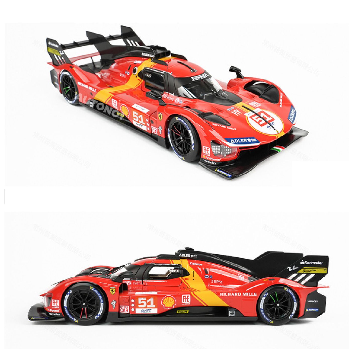 Mô hình xe Ferrari 499P 3.0L turbo V6 team Ferrari Corse #51 có hộp mica tỉ lệ 1:18 Bburago OT554
