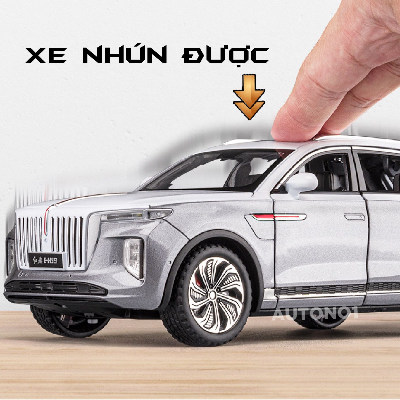 Mô hình xe Hongqi\Hồng Kỳ E-HS9 full open có đèn có âm thanh tỉ lệ 1:24 Chezhi OT439