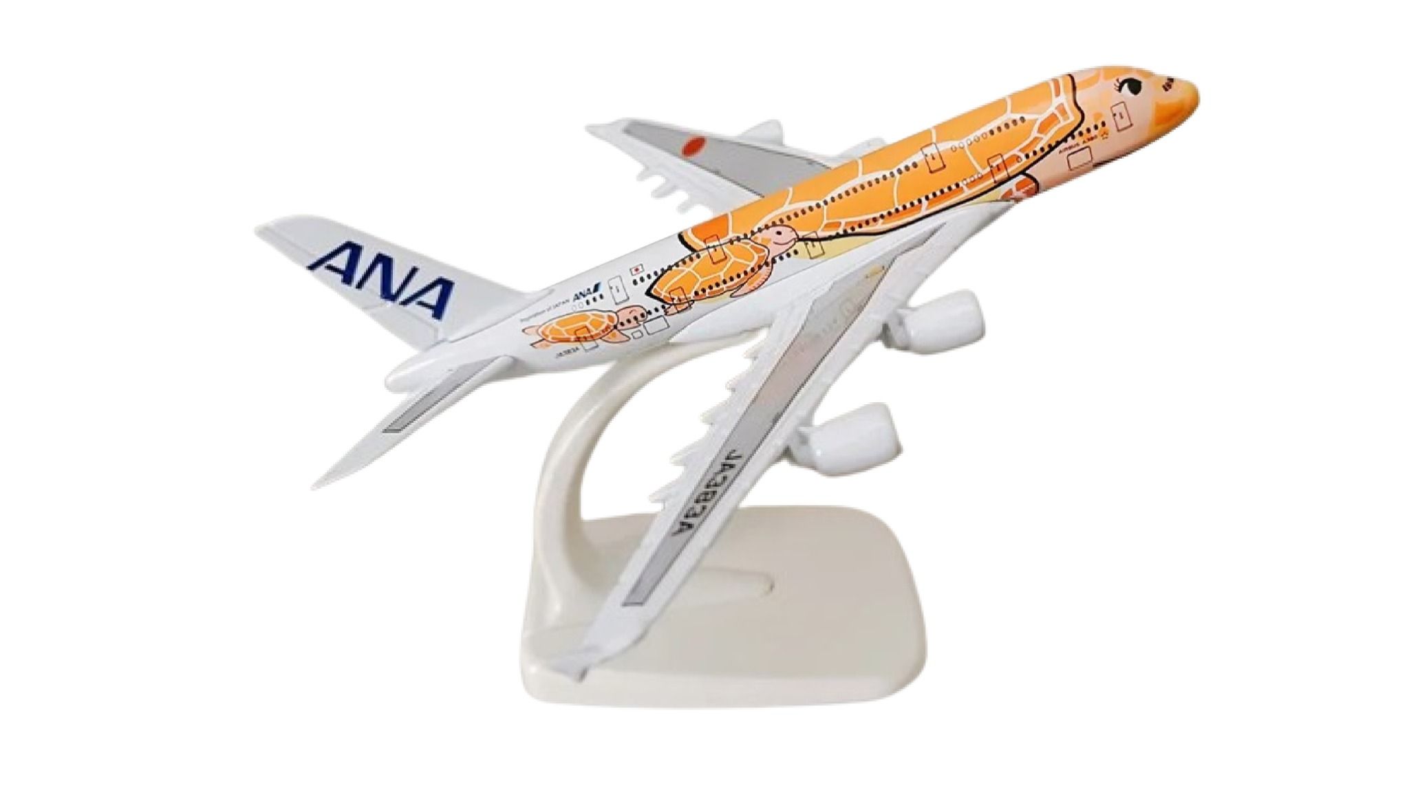 Mô hình máy bay ANA Orange Turtle Kai A380 có đế 16cm MB16211