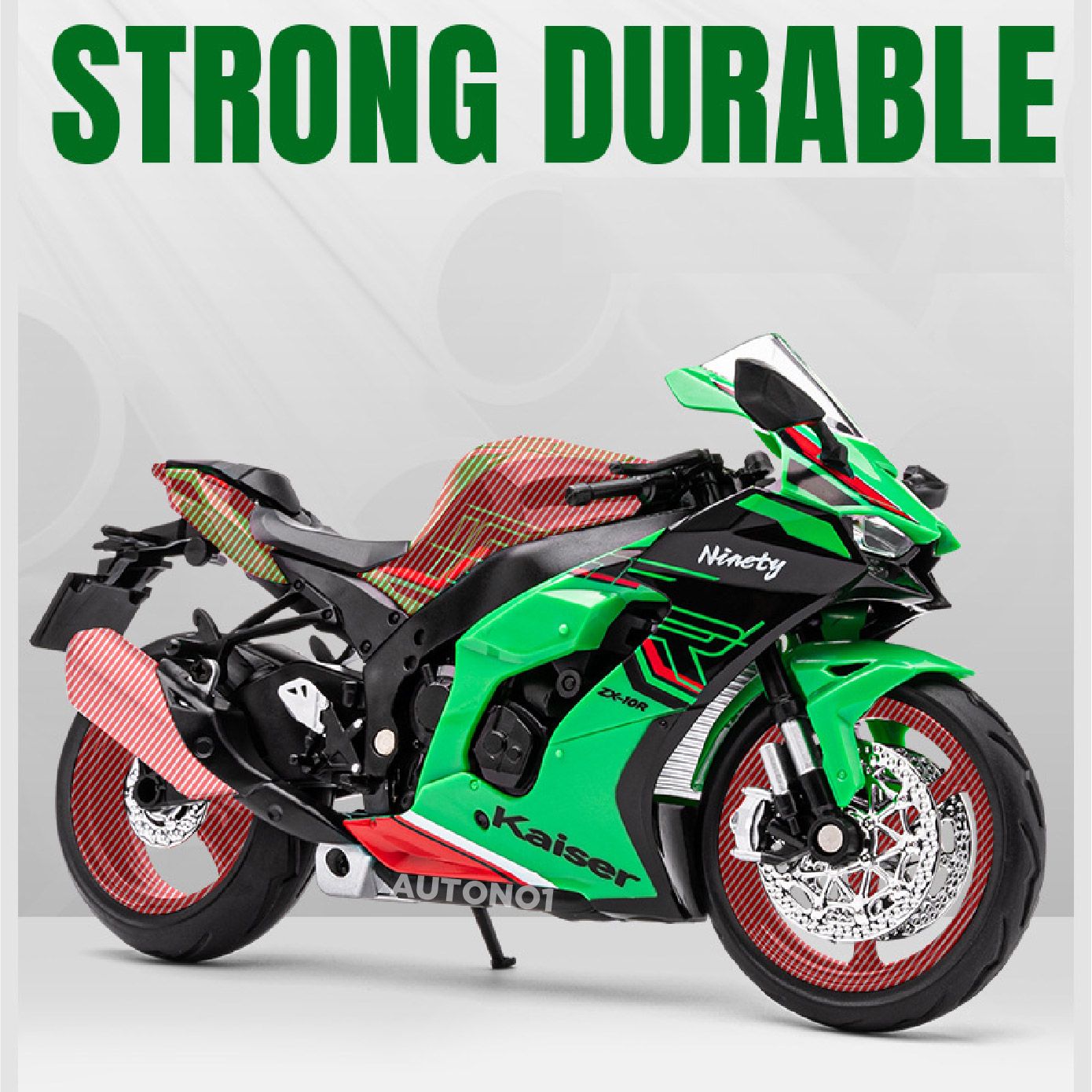 Mô hình xe Kawasaki Ninja ZX-10R tỉ lệ 1:12 Jiaye Model MT086
