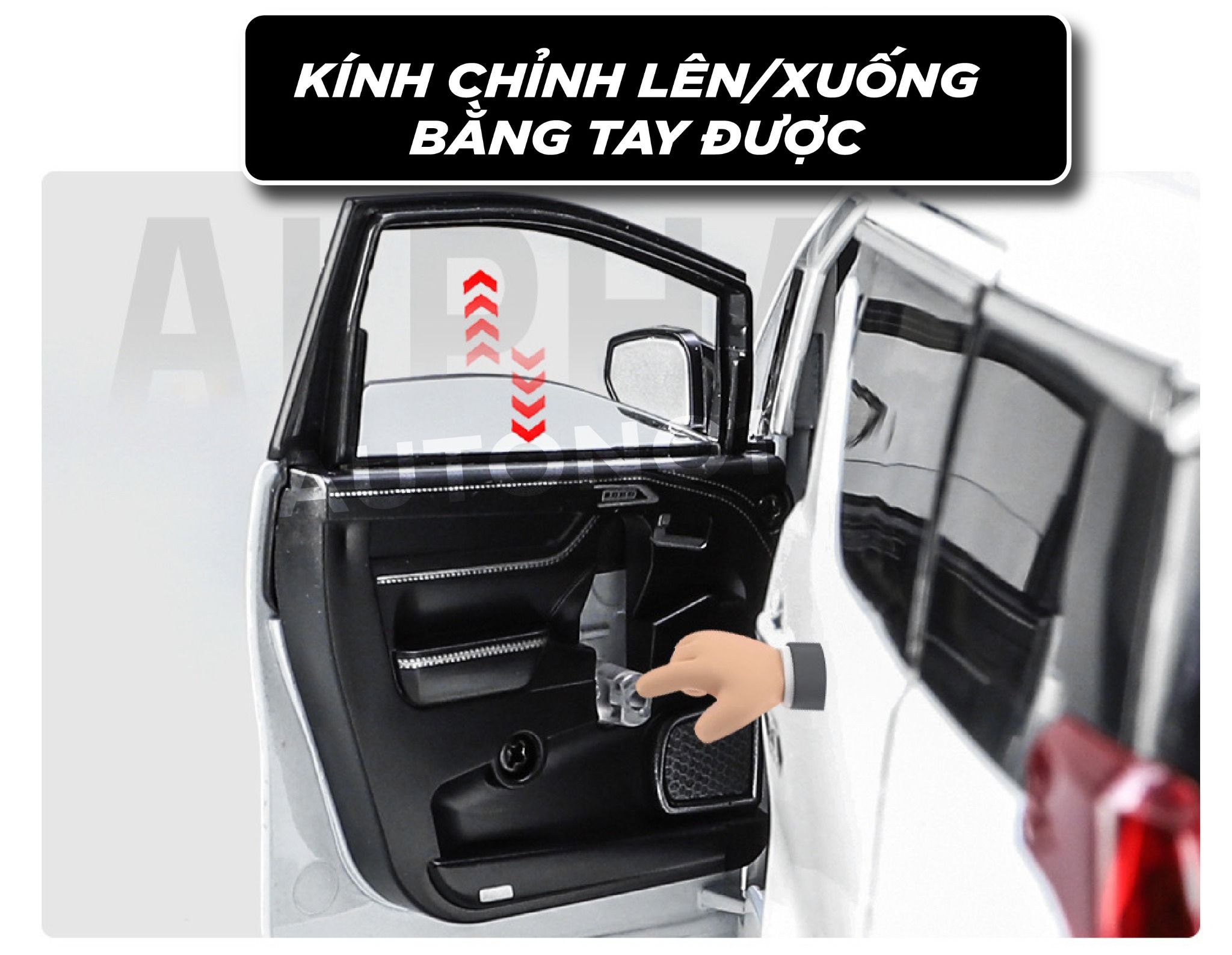 Mô hình xe Toyota Alphard 2023 full open - âm thanh - đèn cửa tự động mở tỉ lệ 1:18 Alloy model OT377