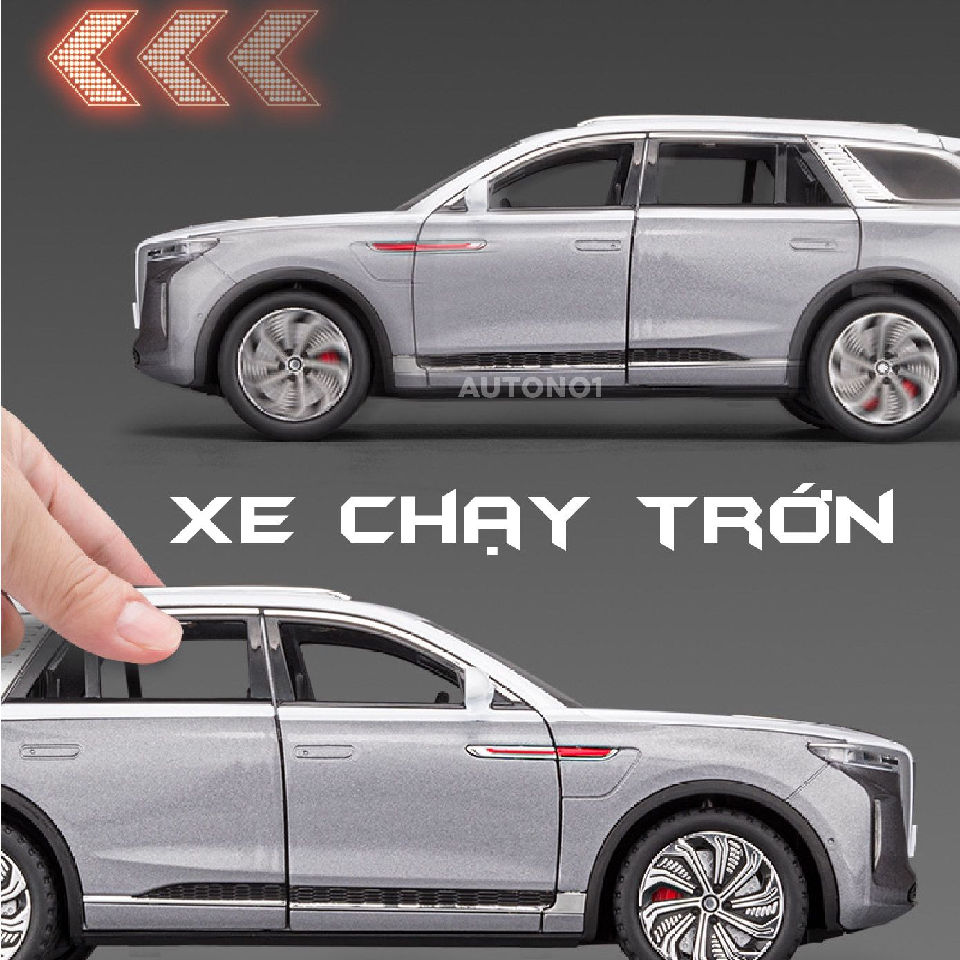 Mô hình xe Hongqi\Hồng Kỳ E-HS9 full open có đèn có âm thanh tỉ lệ 1:24 Chezhi OT439
