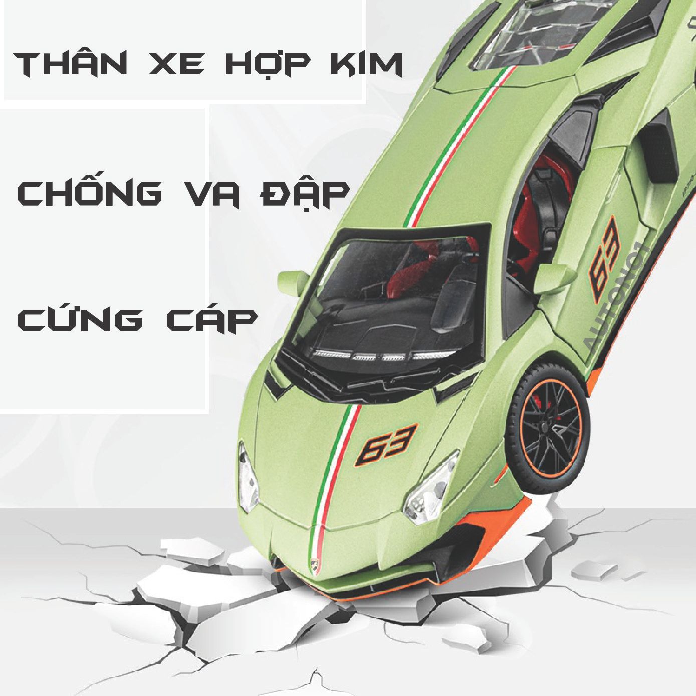 Mô hình xe Lamborghini LP780 Svj tỉ lệ 1:22 Alloy Model OT424