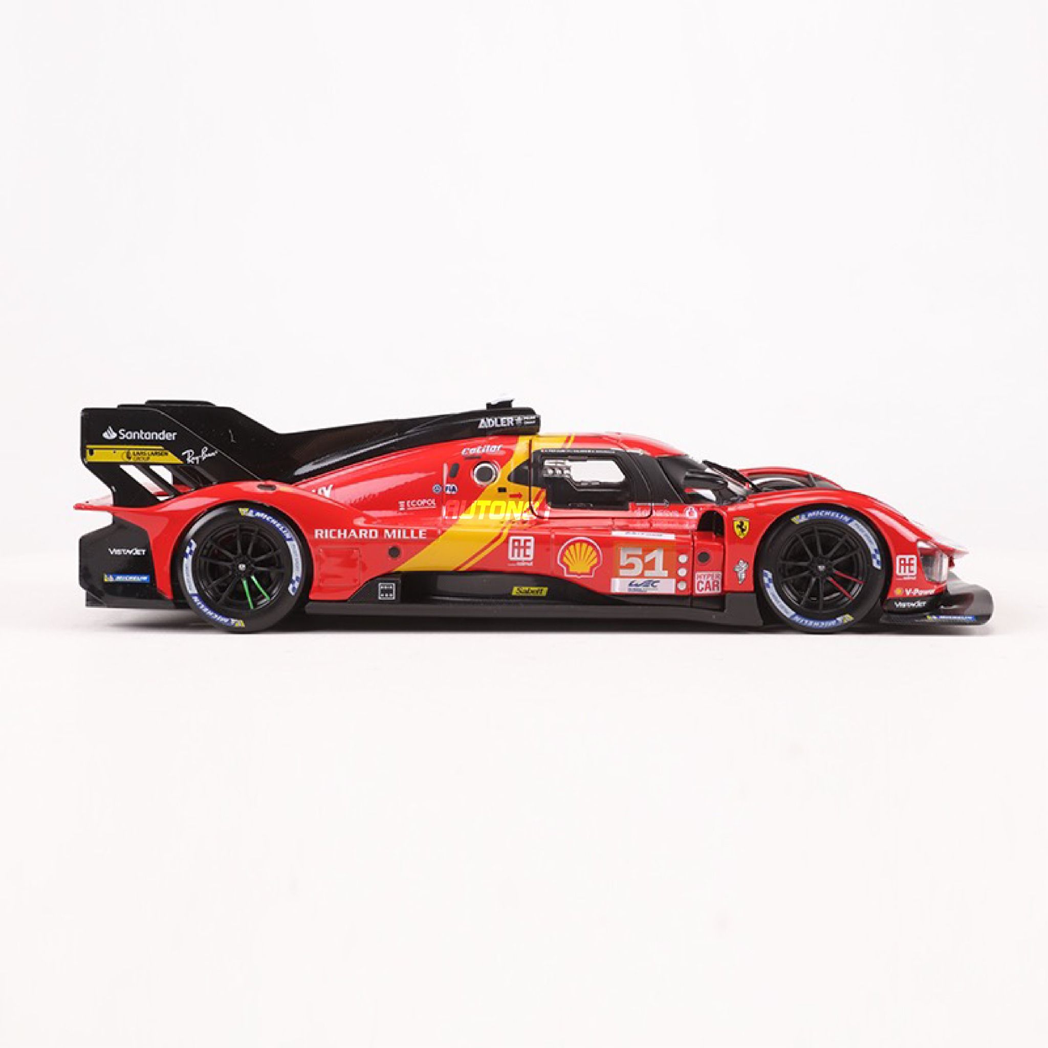 Mô hình xe Ferrari 499P 3.0L turbo V6 #51 team Ferrari Corse 24h Le Mans 2023 tỉ lệ 1:24 Bburago 18-26309 OT467