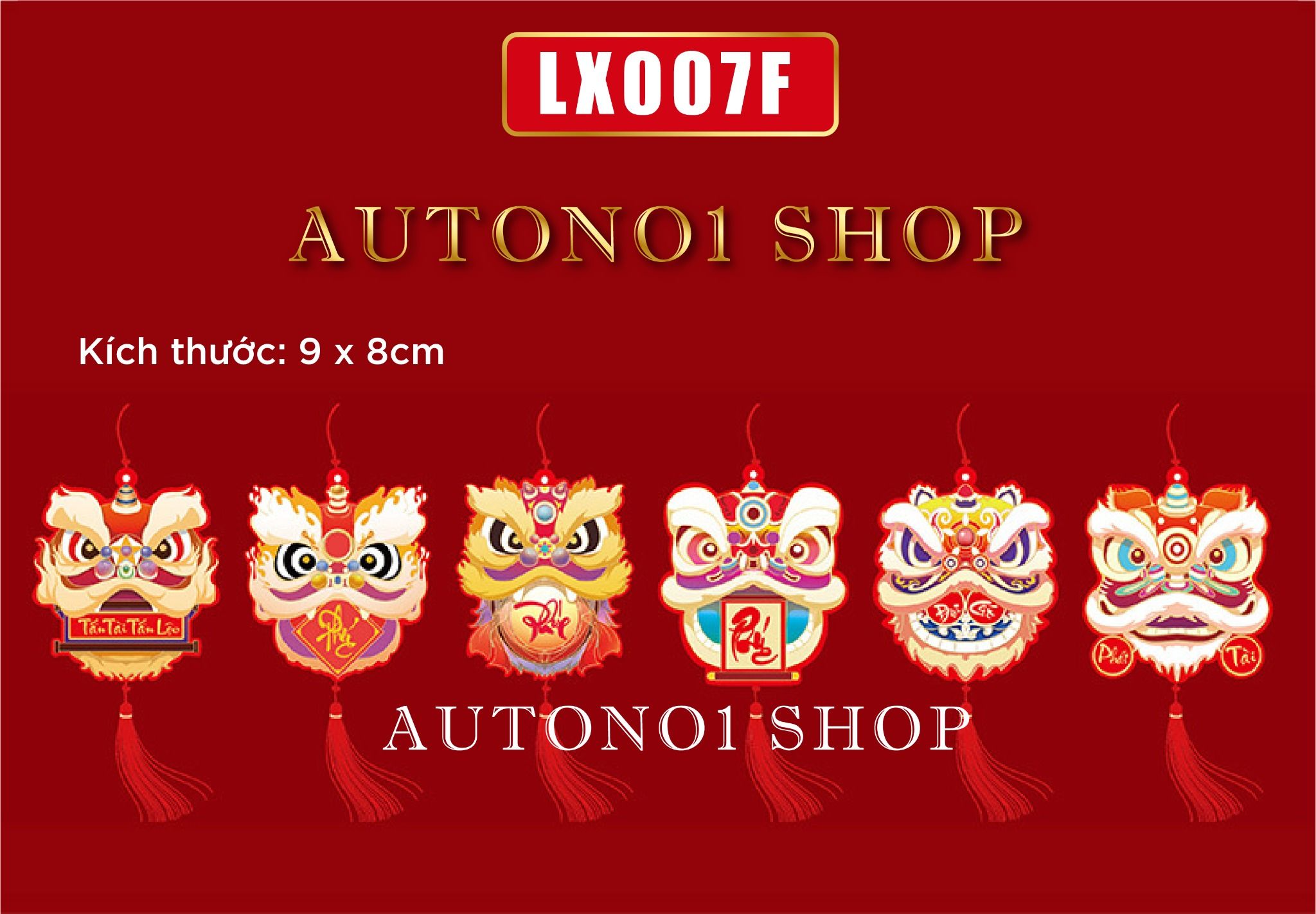 Combo bộ 6 liễng dây treo trang trí có hình chúc Tết - Tài lộc 2024 8x9cm Autono1 LX007