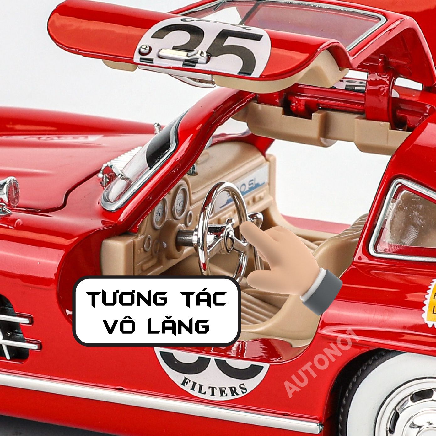 Mô hình xe Mercedes-Benz 300SL phiên bản AMG racing tỉ lệ 1:24 Jinlifang OT570