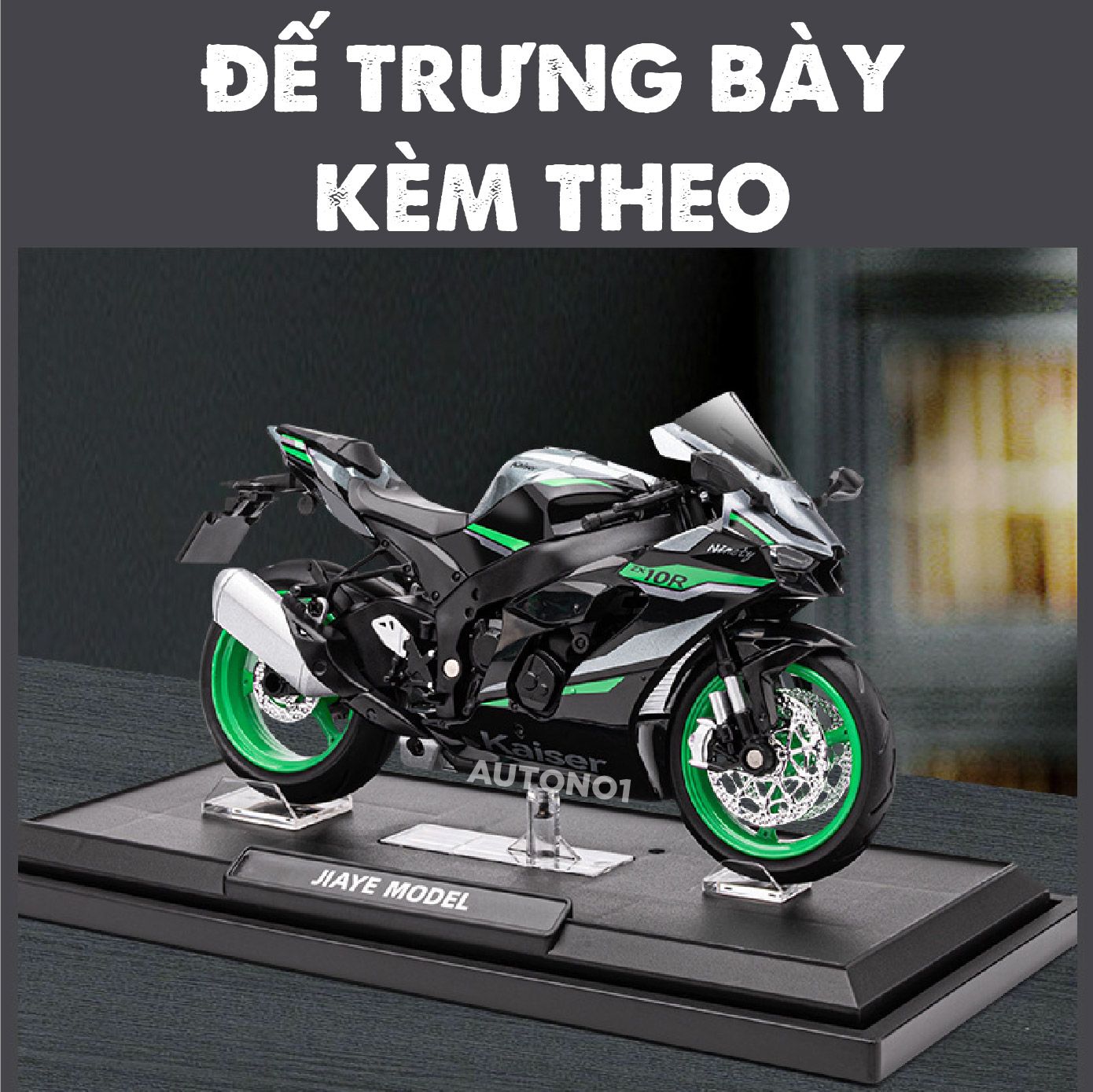 Mô hình xe Kawasaki Ninja ZX-10R tỉ lệ 1:12 Jiaye Model MT086