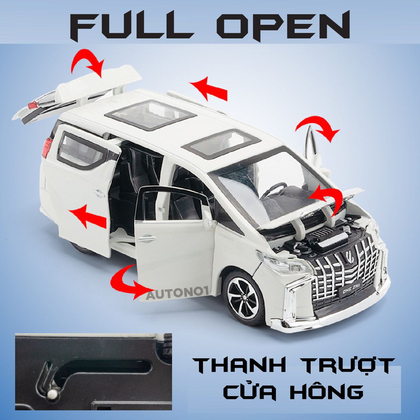 Mô hình xe Toyota Alphard 2022 full open tỉ lệ 1:32 Chezhi OT464
