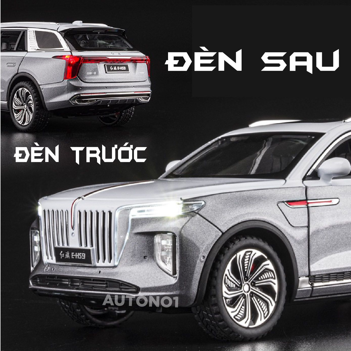 Mô hình xe Hongqi\Hồng Kỳ E-HS9 full open có đèn có âm thanh tỉ lệ 1:24 Chezhi OT439