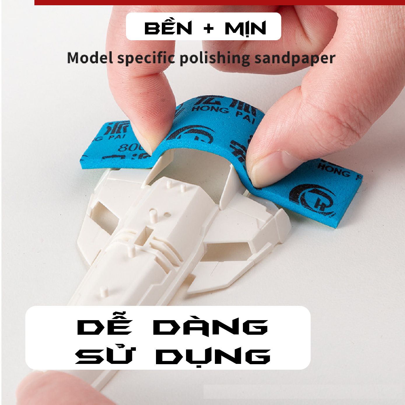 Set 9 miếng mút nhám đánh bóng mô hình cắt sẵn 3mm P400-P2000 PK448