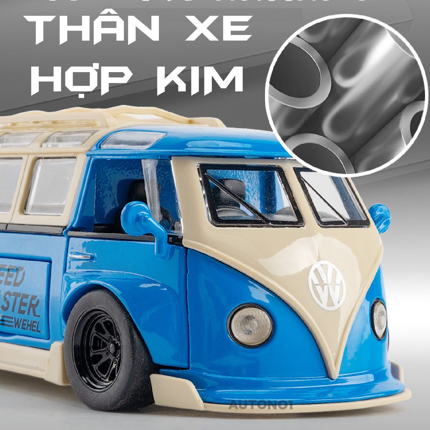 Mô hình xe VolkWagen T1 Bus Widebody tỉ lệ 1:32 Alloy Model OT465