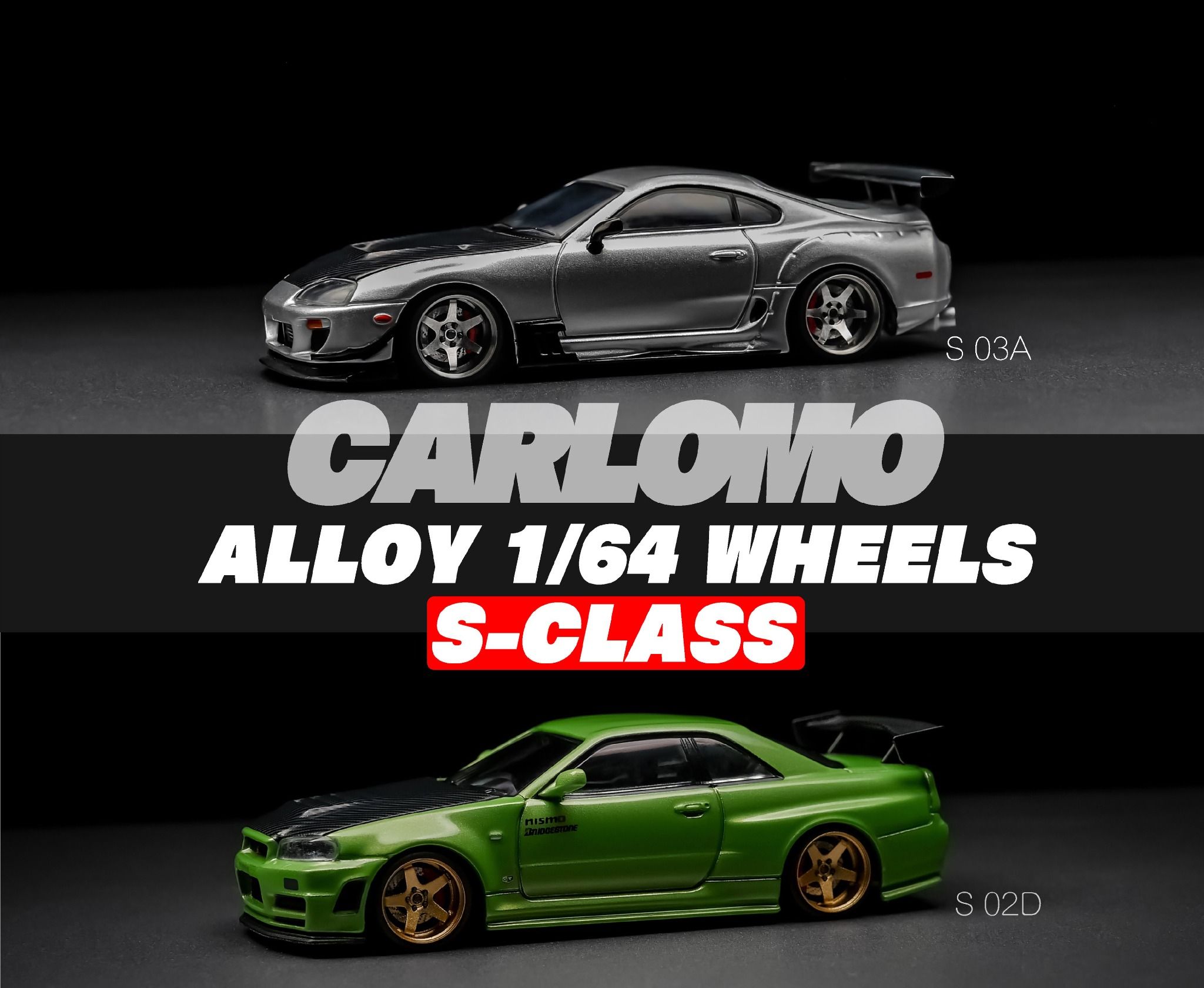 Phụ kiện độ bánh cho xe mô hình Carlomo Wheels S-Class kích thước 9,5mm bằng kim loại tỉ lệ 1:64 Carlomo S0