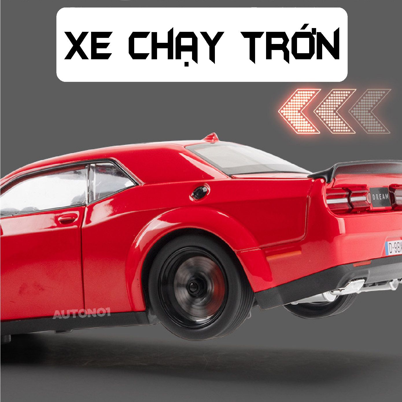 Mô hình xe Dodge Challenger SRT full open - có đèn - âm thanh tỉ lệ 1:24 Chezhi OT528