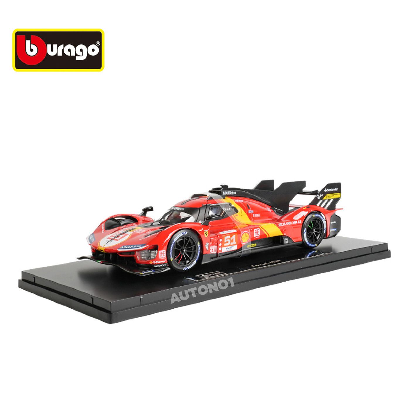 Mô hình xe Ferrari 499P 3.0L turbo V6 team Ferrari Corse #51 có hộp mica tỉ lệ 1:18 Bburago OT554