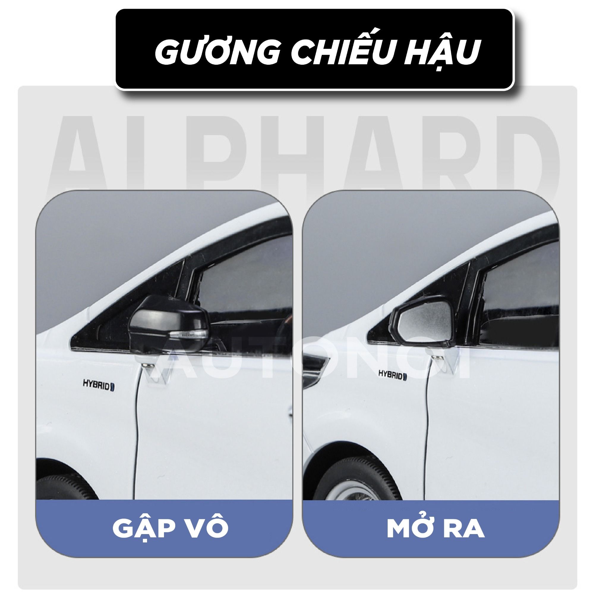 Mô hình xe Toyota Alphard 2023 full open - âm thanh - đèn cửa tự động mở tỉ lệ 1:18 Alloy model OT377